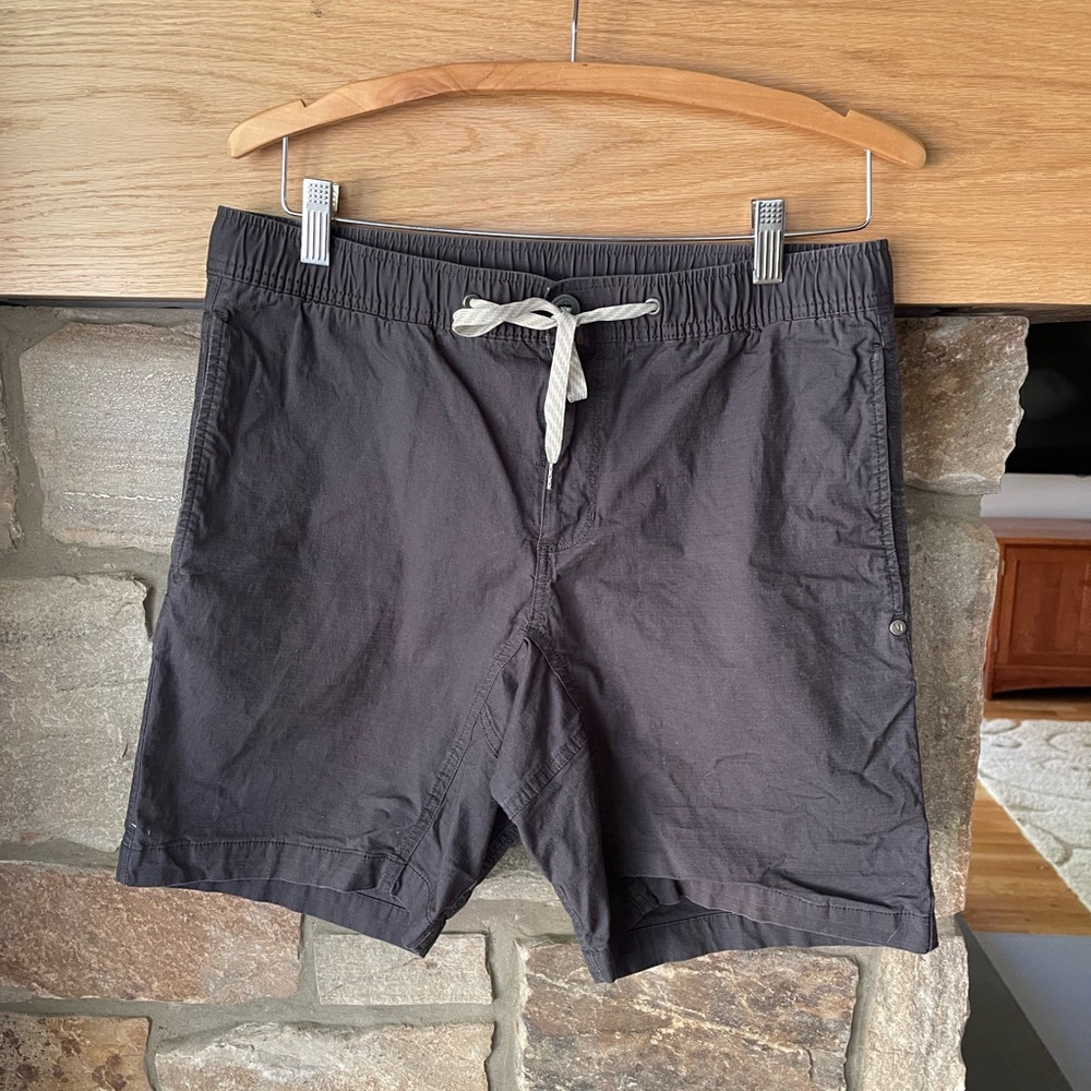 Vuori Ripstop Shorts Gray Drawstring Organic Cotton Hiking Casual Men’s Medium
